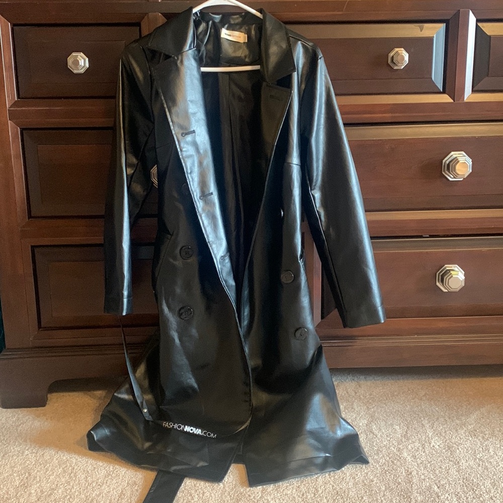 FashionNova leather trench.